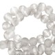 Glaskralen mat holographic line 8mm Light grey